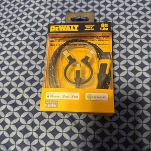 DEWALT Reinforced 3-in-1 Combo Cable — Multi-Charging Cable - Picture 1 of 3