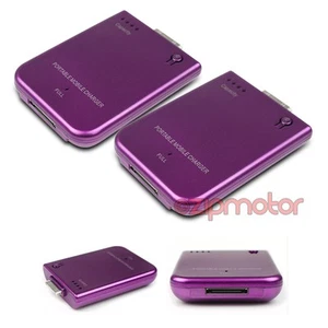 2X 2800MAH PORTABLE EXTERNAL PURPLE BATTERY CHARGER 30-PIN IPHONE 4S 4 IPOD NANO - Zdjęcie 1 z 1