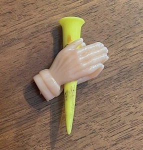 Rare Vintage Praying Hands Hail Mary Golf Tee - Picture 1 of 3