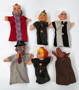 Lote de 6 marionetas de mano de barrio Mr Rogers cabeza de goma cuerpo de tela vintage años 70 - Imagen 1 de 15