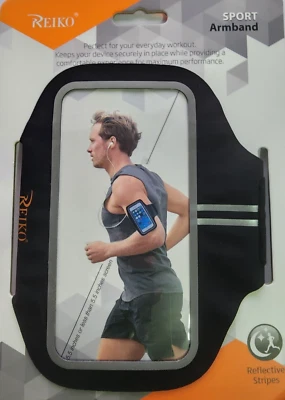Reiko Running Sports Armband With Touch Screen 5X3X0.5 Inches Device In Black - Image 1 of 4