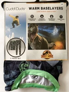 NWT Cuddl Duds Jurassic World T-Rex Boy's Medium Warm Baselayer L/S Crew & Pant - Picture 1 of 2