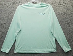 Panama Jack Tee Shirt Mens Medium Green Wicking Quick Dry Long Sleeve Crew Neck - Picture 1 of 6