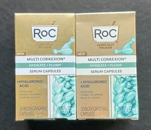 ๐ Lot of 2! RoC Multi Correxion Hydrate + Plump Serum Capsules - 60 Capsules - Picture 1 of 4
