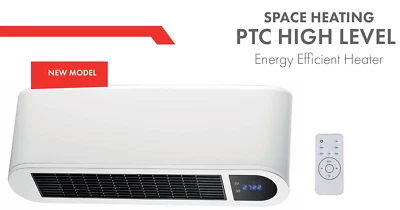 Digital Downflow High Level Fan Heater, 24/7 Timer, LOT20 Compliant, c/w Remote - Image 1 of 4