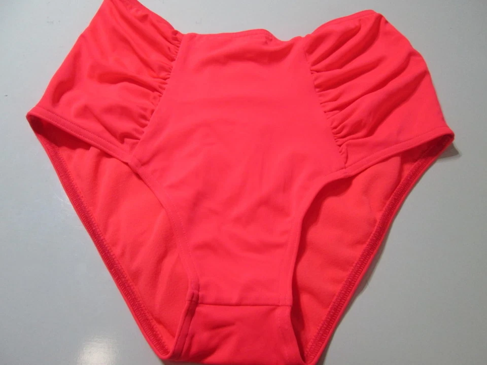 Parte inferior de bikini coral cintura alta acanalada lateral ropa de playa para nadar talla 4 de Asos para mujer Foto 1 de 4