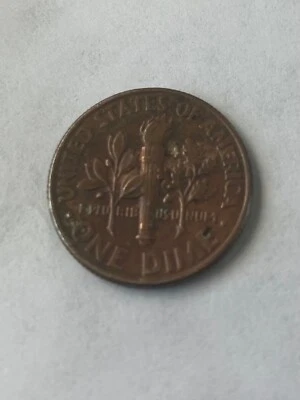 1994 P Improperly Annealed Dime Error Red Copper Color - Image 1 of 2