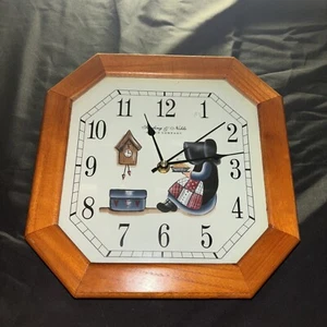 Sterling & Noble Clock Co. Wood Framed Wall Clock, Octagonal-Works-W/New Battery - Picture 1 of 24