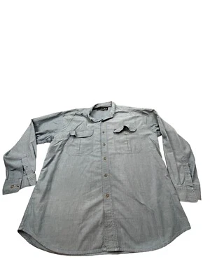 Рубашка на пуговицах мужская Rocky XL синяя с длинным рукавом хлопок двойной карман RN 109405 - Изображение 1 из 4