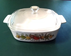 Vintage Corning Ware Spice of Life A-1-B 1 Quart Casserole Dish w/P-7-C Lid - Picture 1 of 6