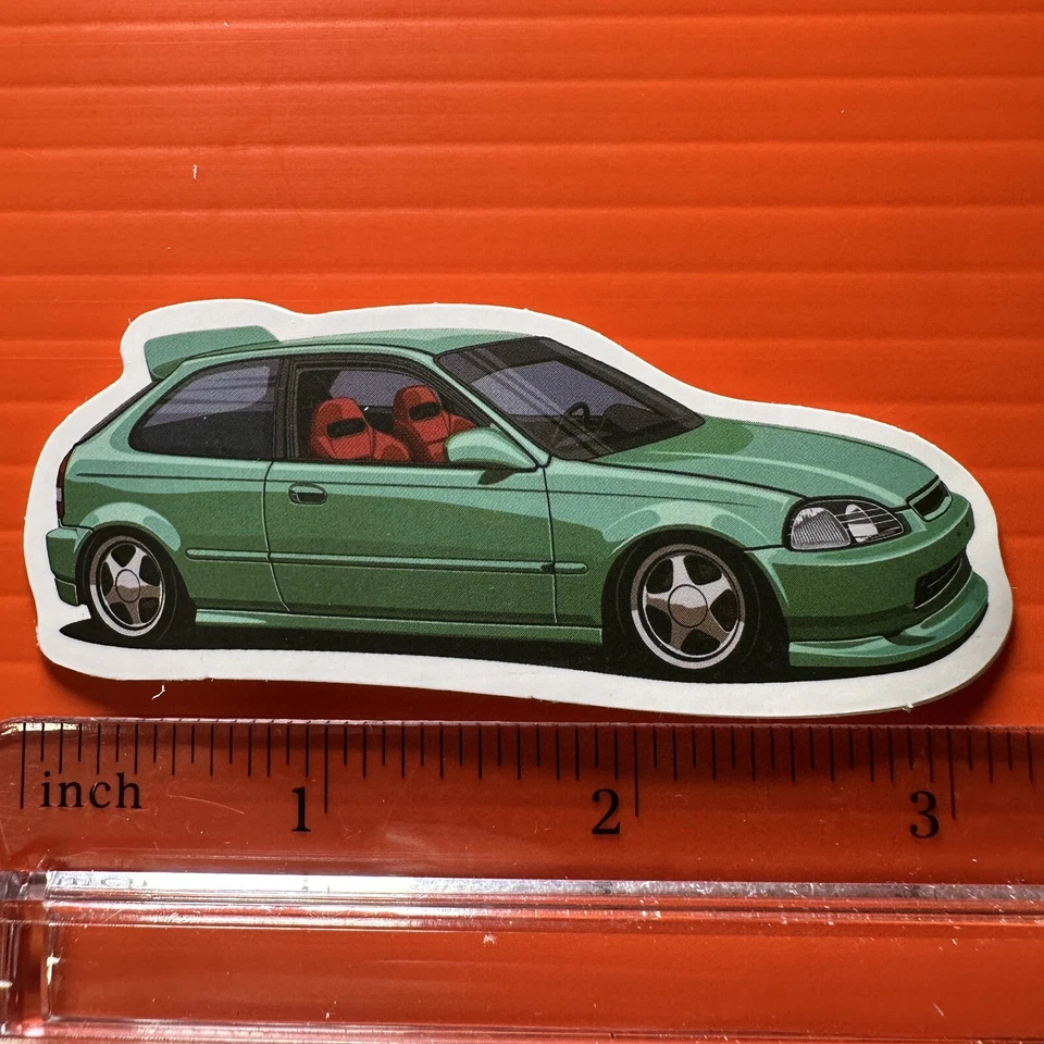 97 HONDA CIVIC Calcomanía Adhesiva Coche de Carreras Monopatín Laptop Botella de Agua Frasco JDM Foto 1 de 1
