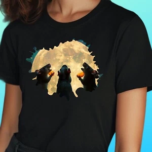 T-Shirt Frauen Drei Ratten heulen den Mond an Motiv Baumwolle Größe S bis 3XL - Picture 1 of 1