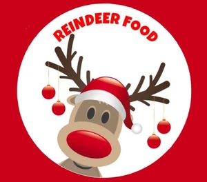 Reindeer Food Christmas Stickers Round Labels Seals 40mm Cone Sweet Bags 240 - Picture 1 of 2