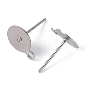 50 pares de pernos en blanco de acero inoxidable hallazgos con bucle 12,5x10 mm - Imagen 1 de 3
