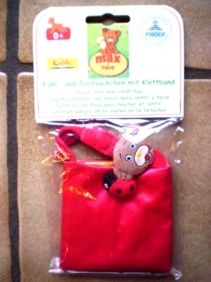 Max + Fipsy Babyline TEDDY - Fühl- und Tastsäckchen mit Klettband / Babyparty