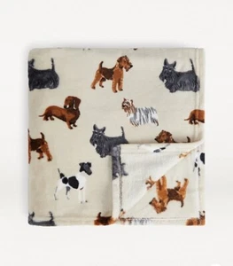 Country Dogs Cosy Soft Blanket Throw Natural fleece 130 x 150cm - Picture 1 of 3