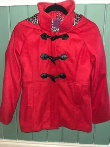 Abrigo palanca de terciopelo rojo elegante para niñas - talla 14/16 - Imagen 1 de 6