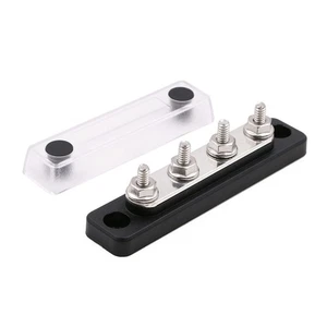 Mini Bus Bar 12V Copper Busbar 100A with 4X 3/16" Posts Battery Terminals Pow... - Picture 1 of 6