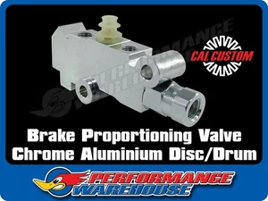 Cal Custom Chrome Aluminium Brake Proportioning Valve, GM Style, Suit Disc/Drum - Picture 1 of 3