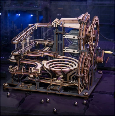 ROKR  Marble Night City Marble Run  DIY 3D Moving Gears Wood Puzzle 294 pcs NEW - Image 1 of 4