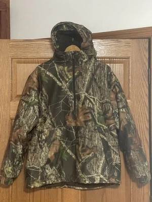 Cabelas Dry-Plus Thinsulate 1/2 Zip Mossy Oak Hooded Pullover Mens Sz L - Image 1 of 4