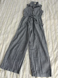 Small Japna blau weiß gestreifter Baumwoll-Overall Damen Tank elastischer Rücken gebraucht, in einwandfreiem Zustand - Bild 1 von 11