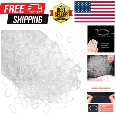 Bandas elásticas transparentes para el cabello 1500 piezas mini diadema de goma suavizar pequeño agujero de cola de caballo Foto 1 de 4