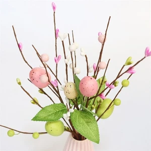 Colorful Foam Egg Flower Branch for Easter Home Decor and DIY Projects - Picture 1 of 12