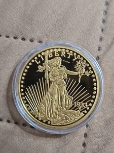 American Mint 24 Kt gold Layered 1933 Double Eagle Proof Coin 32 grams, 40 mm - Picture 1 of 8