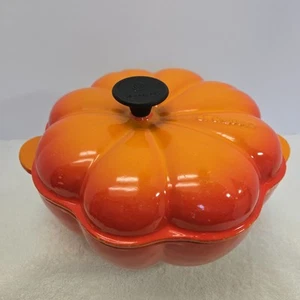 Vintage LE CREUSET Orange Gusseisen Emaille Dutch Oven Kürbis 2 Quart 1,9 l Cocotte EUC! - Bild 1 von 18