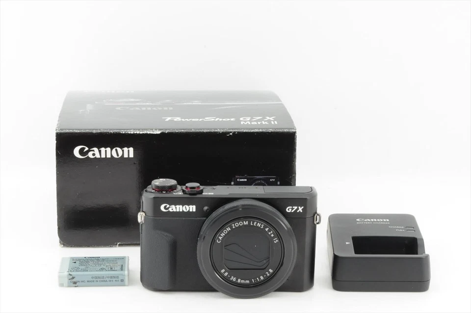 CANON PowerShot G7X Mark II Black Near Mint From Japan #24361E - Image 1 of 4