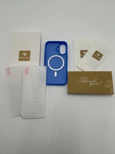 Miracase iPhone 16 6,1" Blau Case mit 2x Displayschutzfolien | MagSafe Kompatibel - Bild 1 von 3