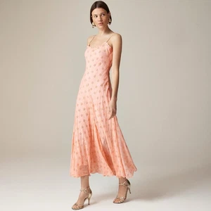 NWT!! J. CREW Collection Eyelet Maxi Slip Dress Blushed Peach Pink Fairy Size 6 - Picture 1 of 15