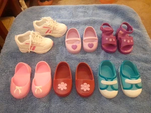 Lote 6 Pares Zapatos Battat Tenis Mocasines Sandalias 18" Muñeca Nuestra Generación - Imagen 1 de 10