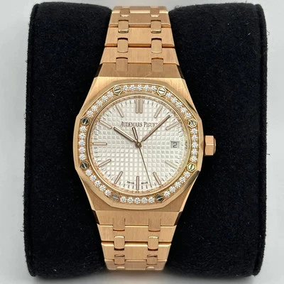 Reloj Audemars Piguet Royal Oak esfera plateada oro rosa 18k 15551OR.ZZ.1356OR.01 Foto 1 de 4