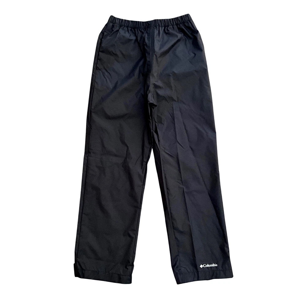 Columbia Omni-Tech Youth Waterproof Packable Rain Pants Black Kids Size 8 Hiking - Image 1 of 4