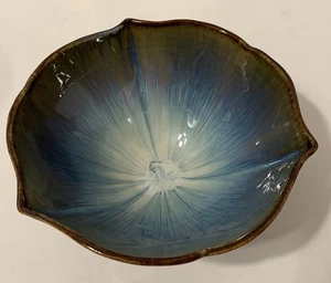 Bill Campbell Pottery Drip Glaze 8” Lotus Bowl - Signed - Picture 1 of 5