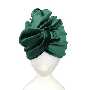 Luxury Velvet Twisted Turban Hat Green Velvet Vintage Style Hair Turban Alopecia - Picture 1 of 10
