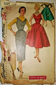 Simplicity 1-Pece Dress, Jumper & Skirt Pattern # 1235, Size 14 Misses - Cut - Picture 1 of 1