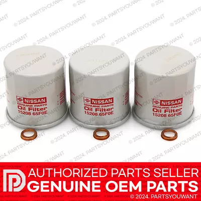 GENUINE Nissan Infiniti OEM Engine Oil Filter + Washer Gasket 15208-65F0E 3 PACK - Image 1 of 4