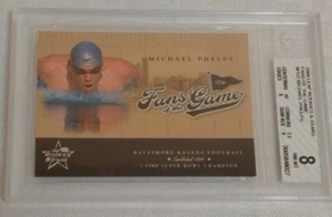 BGS 8 NM-MT 2004 Leaf Rookies & Stars Michael Phelps Fans Of The Game Card FG-2 - Picture 1 of 1