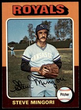 1975 Topps Steve Mingori  EX-MINT Kansas City Royals #544