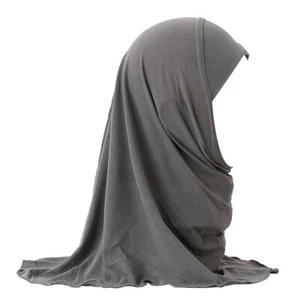 One Piece Kids Girls Scarf Hijab Muslim Turban Islamic Headscarf Wrap Shawl 2-6Y - Picture 1 of 80