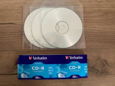 3 CD-R VERBATIM VERGINI 52x 700MB + REGALO 3 BUSTINE DI ALTA QUALITA'