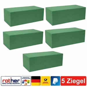 5x Mosy Nassschaum Ziegel Steckschaum Ziegl für Frischblumen 20x10x7,5cm grün - Bild 1 von 1