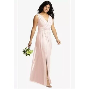 Dessy Collection 2894 Sleeveless Chiffon Maxi Dress Blush Pink 14 - Picture 1 of 6