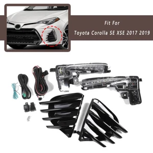 Best LED Fog Lamps Covers Daytime Running Lights For 17-19 Toyota Corolla SE XSE - Picture 1 of 12