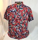 Gap Men's Red Floral Hawaiian Shirt Size XXL 2XL Short Sleeve Button Up