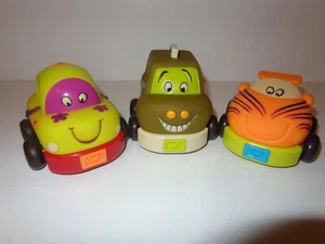 Lot of 3 Battat B. Wheeee-ls! Pull Back And Go Soft Cars Chuck and Friends Like - Picture 1 of 5