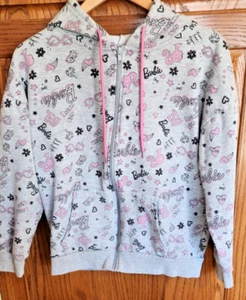 BARBIE Medium Zip Up Hoodie Sweatshirt Girl Long Sleeve - Picture 1 of 7